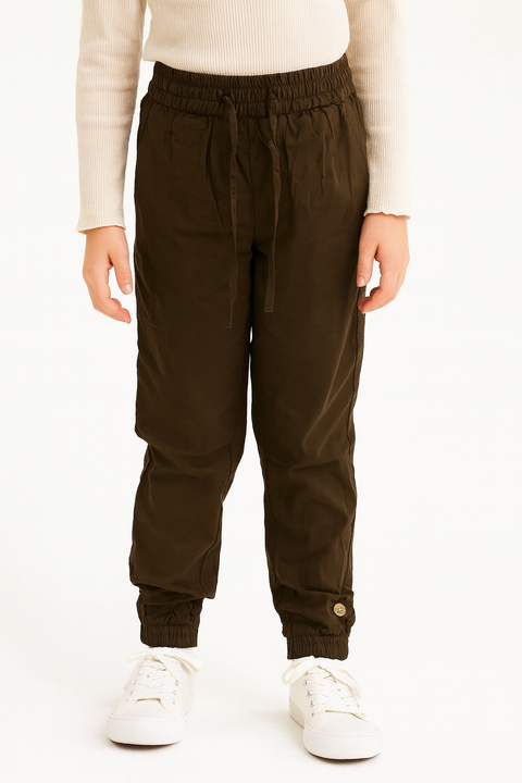 POMPdeLUX Girl's Dark Brown Nikoline Trousers  |POMPdeLUX in Lebanon