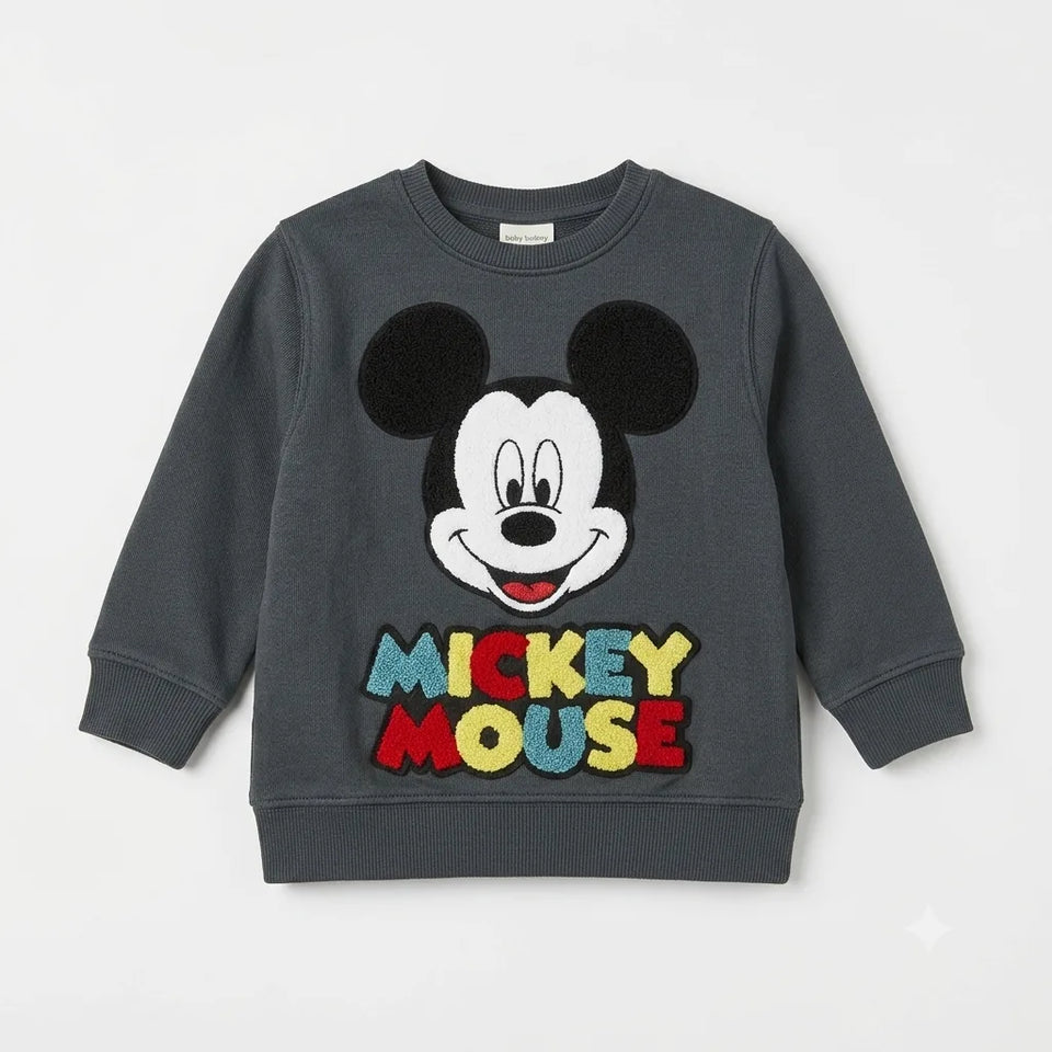 Zara Baby Boy's Dark Olive Mickey Mouse Cozy Sweatshirt | Zara In Lebanon