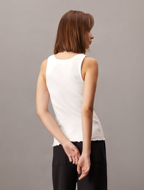Calvin Klein Women's Beige Rib Knit Tank Top | Calvin Klein In Lebanon