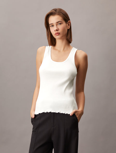 Calvin Klein Women's Beige Rib Knit Tank Top | Calvin Klein In Lebanon