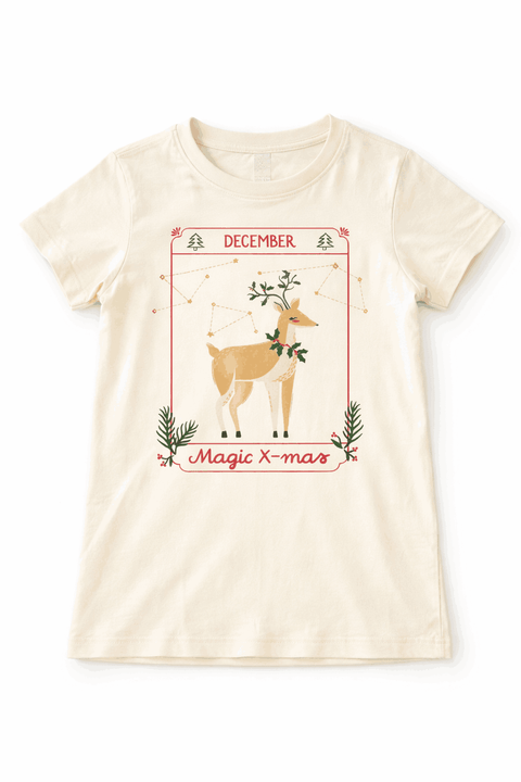 Sinsay Girl's Beige Christmas Printed Crew Neck T-Shirt|Sinsay In Lebanon