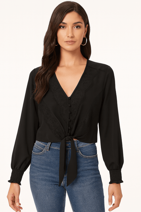 Self Esteem Women's  Black V-Neck  Blouse   | Self Esteem  In Lebanon