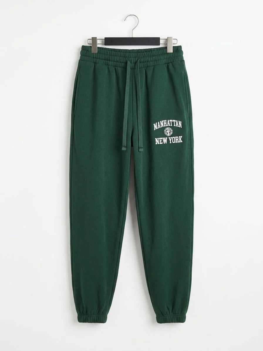 Zara Men's Dark Green Elastic Waist Pant | Zara In Lebanon