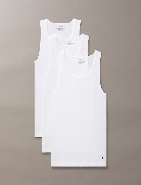 Calvin Klein Men's White Pack of 3 100% Cotton Classics Tank Tops | Calvin Klein In Lebanon
