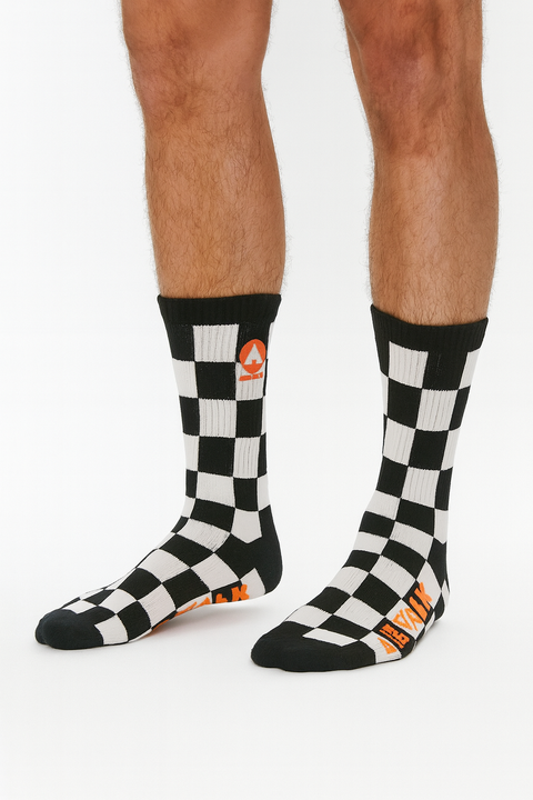 Forever 21 Men's Black & White Checkered Pair Socks | Forever 21 In Lebanon
