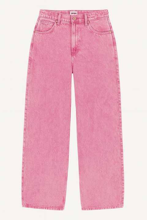 Wrangler Women's Pink Barrel Loose Fit Comfortable Cut 100% Cotton Normal Waist Trousers Jeans | Wrangler In Lebanon