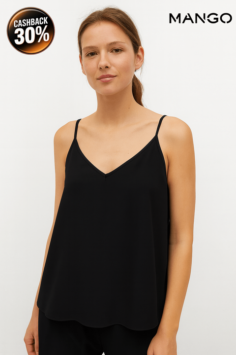Mango Women's Black Sleeveless Blouse| Mango in Lebanon