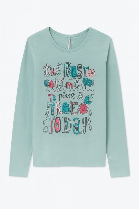 Boboli Girl's Mint Green Long-Sleeve Blouse| Boboli in Lebanon