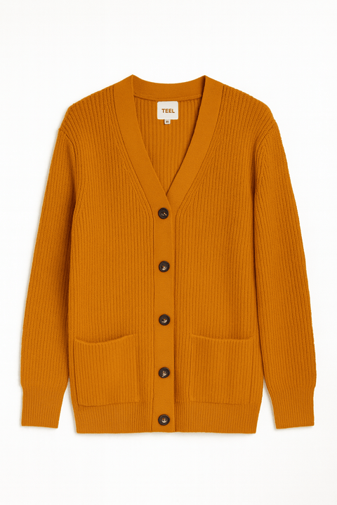 Rebel Men's Orange Ribbed Cardigan | Rebel In Lebanon
