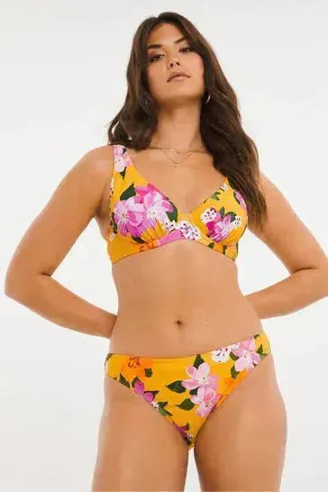 Bershka Women's Beige & Brown Bikini Top 9170/573/712