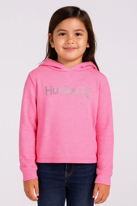Hurley Girl's Pink Logo Printed Long Sleeve Hoodie | Hurley In Lebanon