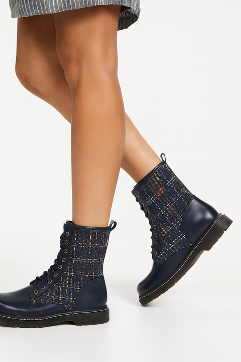 Tata Italia  Women's Navy Nylon and Fabric Ankle Boots | Tata Italia In Lebanon