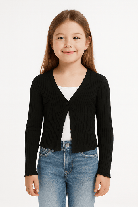 Art Class Girl's Black Feather Weight Flyaway Cardigan |Art Class In Lebanon