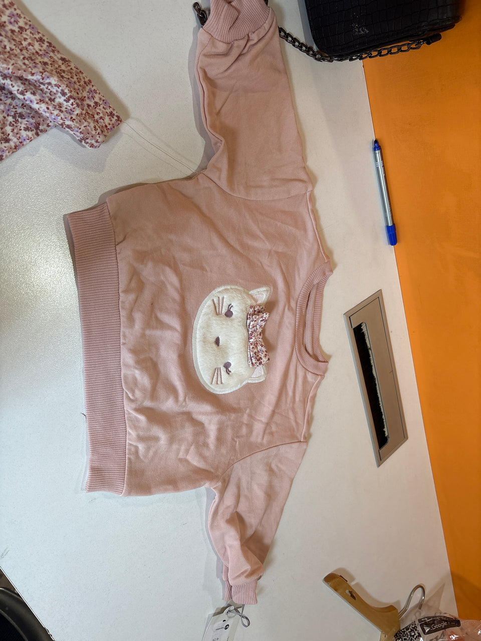 Cloud Island Girl's Pink2pc Cat Applique Sweatshirt & Bike Shorts Set |Cloud Island in Lebanon