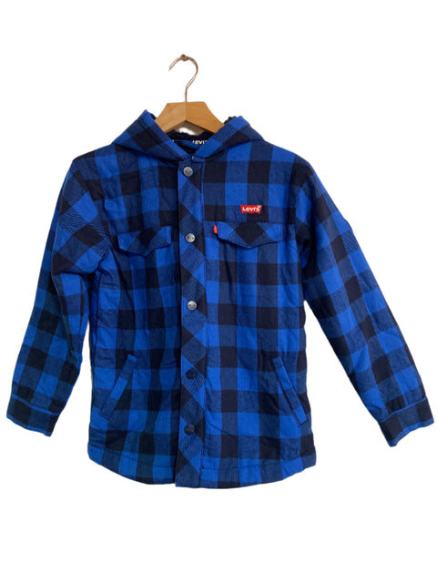 Levi's Boy's Blue Hooded Sherpa Lined Flannel Jacket |Levi's In Lebanon