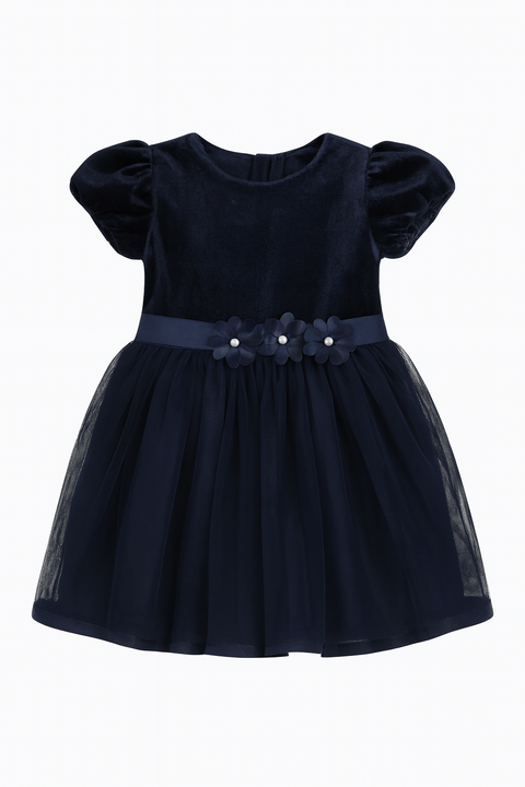 Boboli Girl's Navy Blue Velvet Dress| Boboli in Lebanon