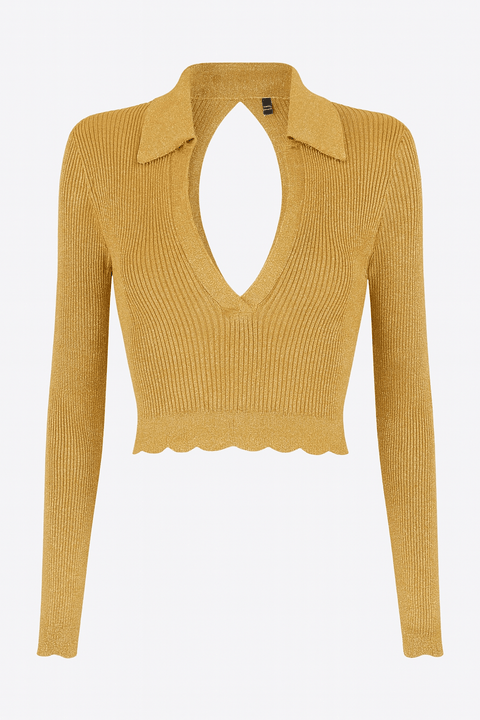 ASYOU Women's Gold Blouse ANF1226