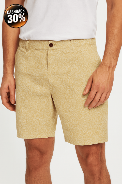 Alfani Men's Beige Classic-Fit Linear Floral Short ABF4719