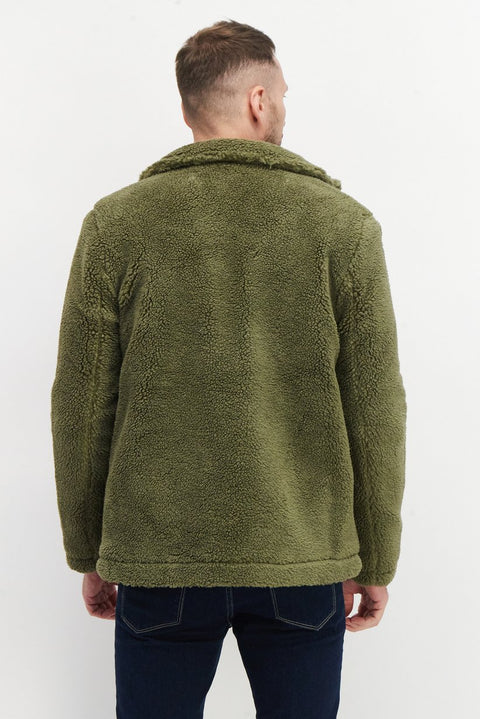 Topman Men's Olive Green Fleece Jacket | Topman In Lebanon