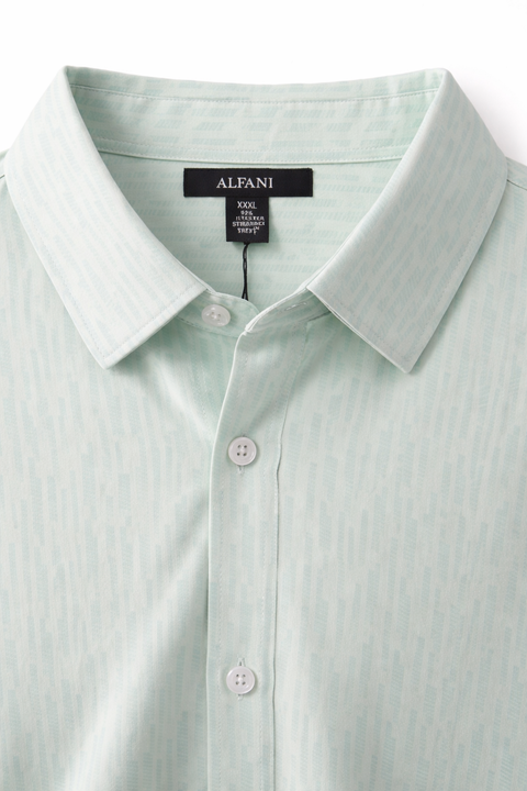 Alfani Men's Light Green Printed Dress Shirt |Alfani In Lebanon