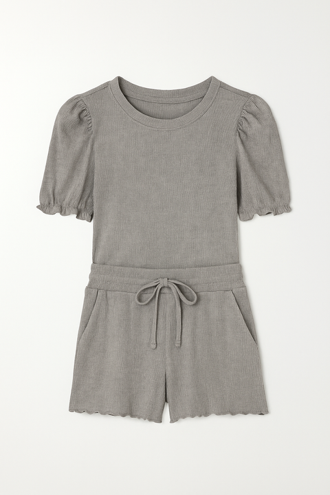POMPdeLUX Girl's Grey Shorts Set | POMPdeLUX in Lebanon