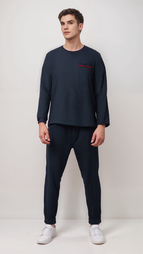 Livergy Men's Navy Blue Pajama Set | Livergy in Lebanon