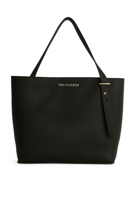 Trussardi Women's Black Leather Lisbon Hobo Grain Shoulder Bag |Trussardi In Lebanon