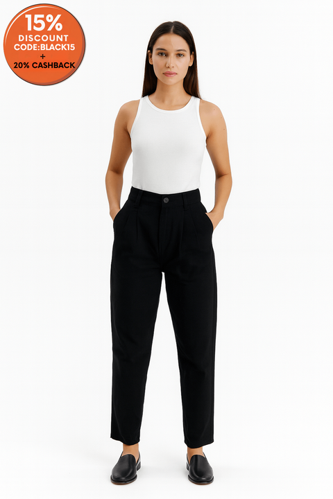 LeGer Women's Black Boyfriend Jeans Pants | LeGer In Lebanon