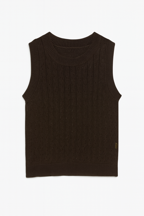 POMPdeLUX Girl's Dark Brown Maggie Knit Top |POMPdeLUX in Lebanon