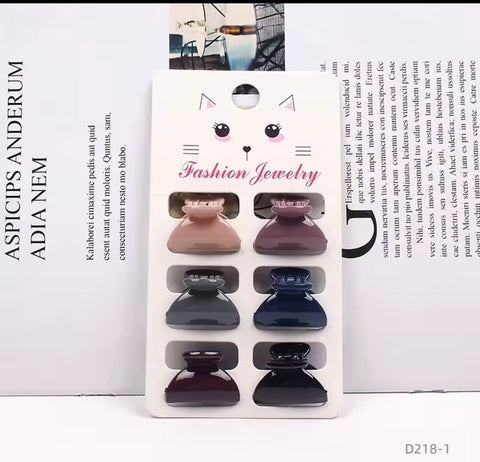 SD Multicolor 6-Piece Set Of Small Hair Claw Clips |SD In Lebanon
