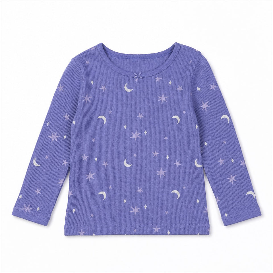 Carter's Girl Lavender Purple Celestial Moon & Stars Waffle Knit Pajama Blouse | Carter's in Lebanon