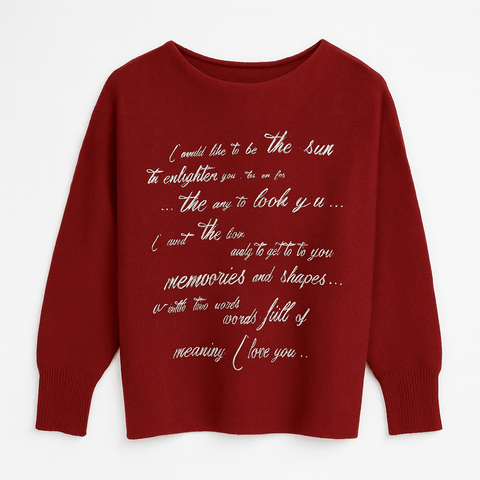 Zabaione Women's Dark Brick Printed Sweatshirt | Zabaione In Lebanon