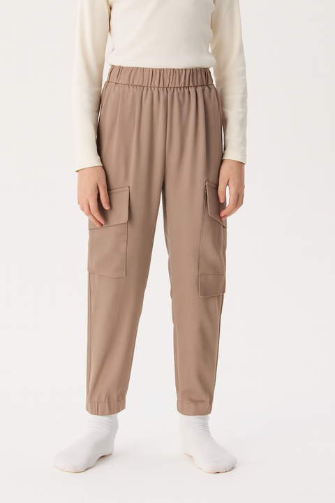 Reserved Girl's Khaki Green Elastic Waist Cargo | Reserved In Lebanon
