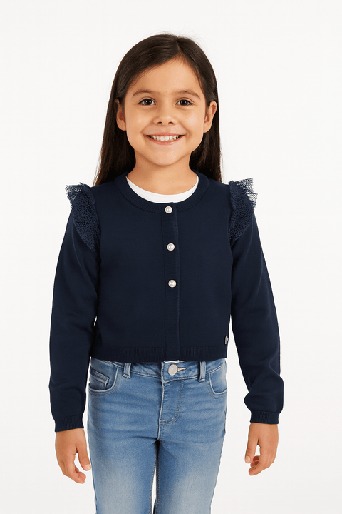 Boboli Girl's Navy Blue Long-Sleeve Cardigan| Boboli in Lebanon