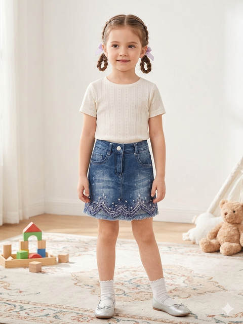 Eleysa Girl's Blue Denim Skirt | Eleysa In Lebanon