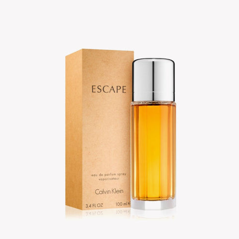 Calvin Klein Escape perfume bottle and packaging on a white background