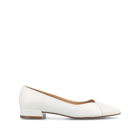 Journee Collection Women's White Carmin Slip On Low Bloc Casual Shoes | Journee Collection In Lebanon