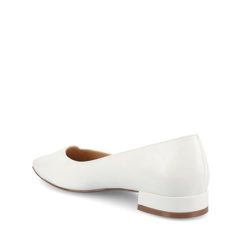 Journee Collection Women's White Carmin Slip On Low Bloc Casual Shoes | Journee Collection In Lebanon
