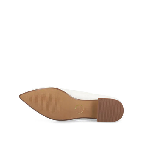 Journee Collection Women's White Carmin Slip On Low Bloc Casual Shoes | Journee Collection In Lebanon