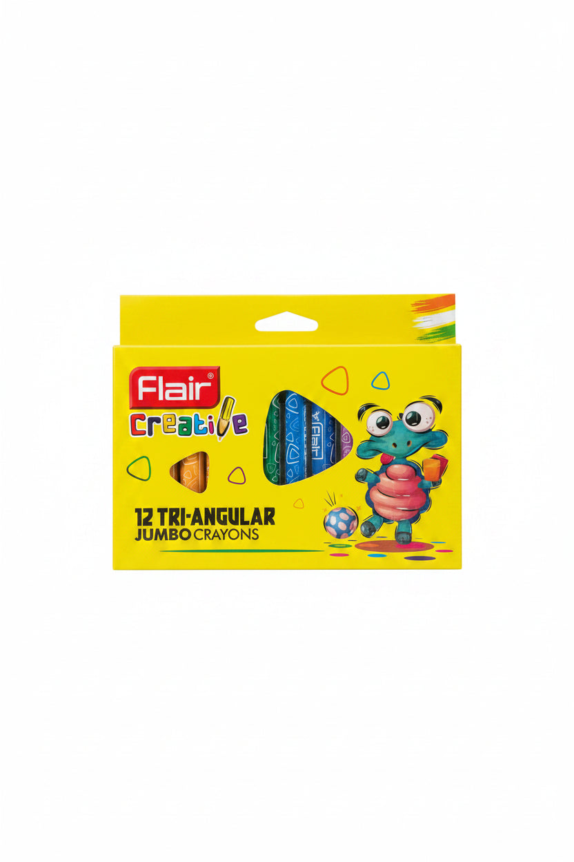Flair Creative 12 Triangular Jumbo Crayons FA8053