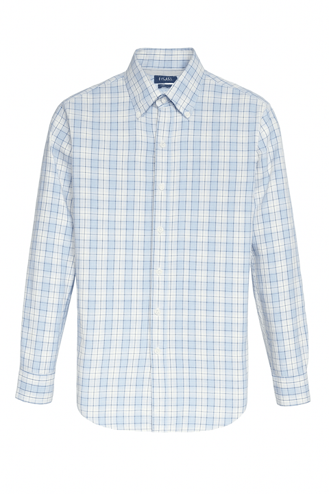 The Men's Store Men's Blue Plaid Slim Fit Button Down Casual Shirt | The Men's Store In Lebanon