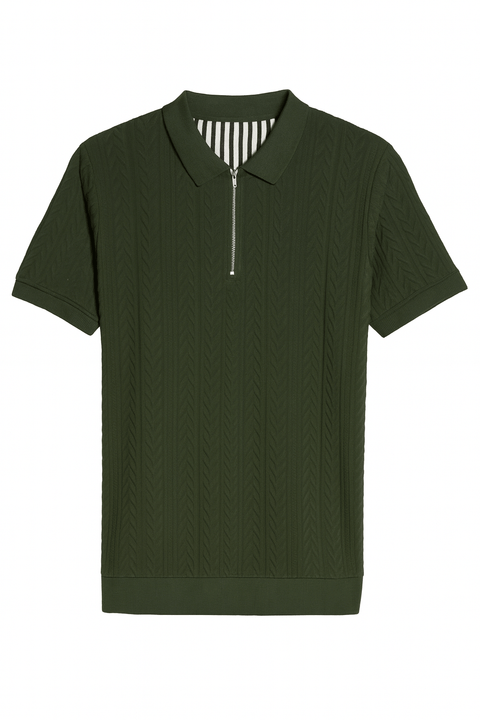 Denim & Flower Ricky Singh Men's Dark Green Polo T-shirt ABF4781