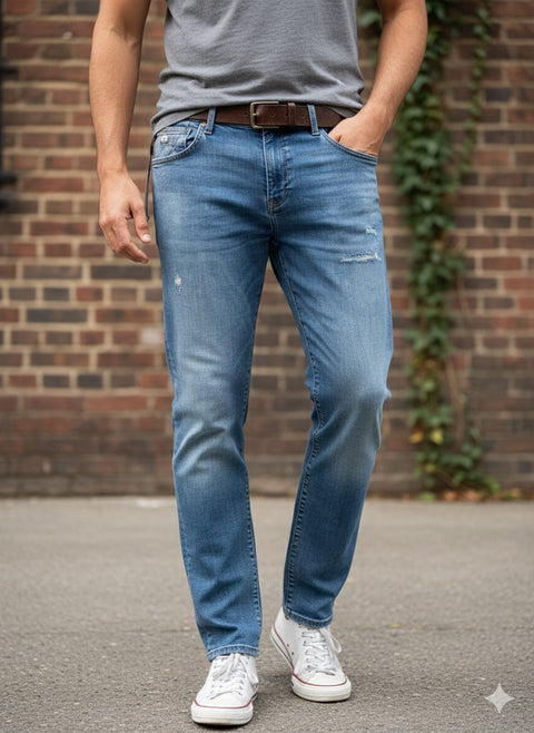 Jack & Jones Men's Blue Denim Fit Slim Casual Jeans|Jack & Jones In Lebanon