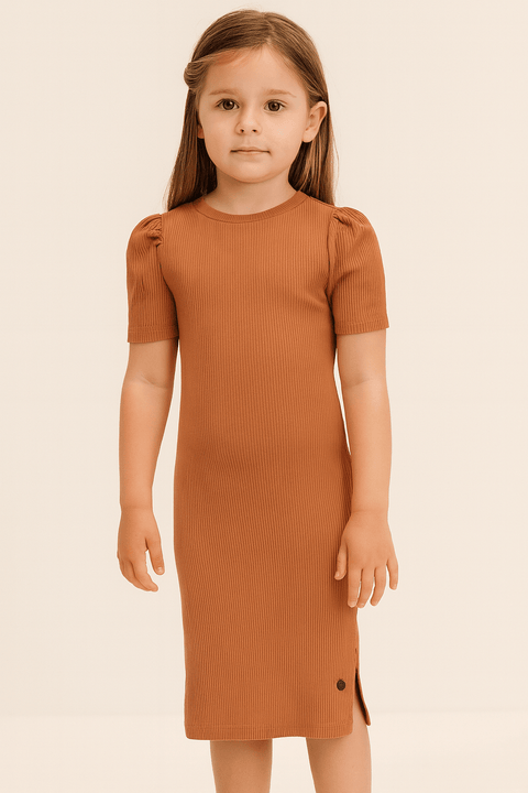POMPdeLUX Girl's Dusty Rose Short-Sleeve Dress |POMPdeLUX in Lebanon