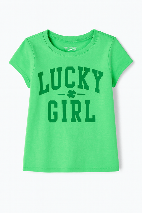 The Children's Place Girl's Green T-Shirt AMZ42
