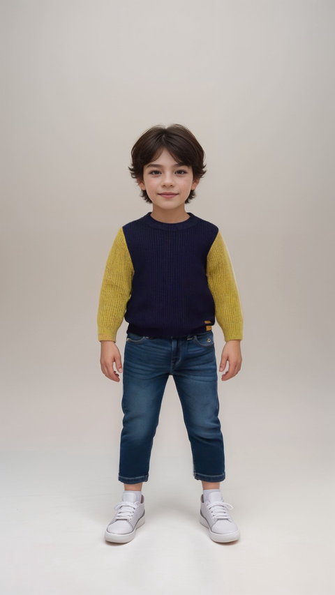 POMPdeLUX Boy's Navy Long-Sleeve Sweatshirt |POMPdeLUX in Lebanon