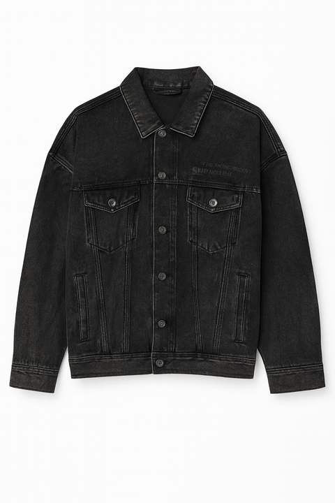 Cult Classic Men's Black Denim Jacket With Washed Effect | Cult Classic In Lebanon
