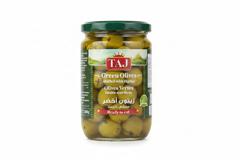 Taj Green Olives Stuffed With Thyme 400g | Taj In Lebanon
