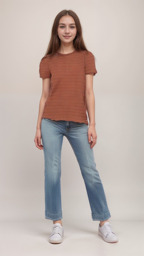 POMPdeLUX Girl's Rose Short-Sleeve T-shirt | POMPdeLUX in Lebanon