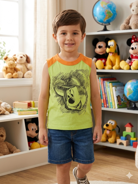 Disney Boy's Green Printed Tank Top | Disney In Lebanon